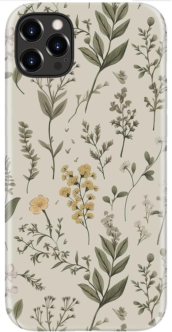 LUMARKE for iPhone 12 Pro Case/iPhone 12 Case Cute - Wireless Charging Compatible - Soft Silicone + Hard Shell - Trendy Floral Design - Glossy Phone Cover for Women - Floral Whisper