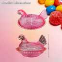 Chicken Shaped Crystal Candy Dish with Lid Snack Bowl for Nuts, Dessert & Candy Decorative Jar for Home Kitchen, Office Desk & Tabletop Decor (Transparent)