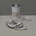 Yungyan Flower Girl Gift Cup Flower Girl Tumbler Water Bottle with Straw, Cleaning Brush, Ribbon for Wedding Proposal Valentine Party Gift from Bride(White,1 Set)