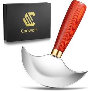 Coowolf Leather Knife with Wooden Handle, Leather Working Tools for Cutting Skiving and Trimming