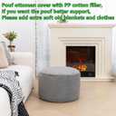 Pouf Ottoman Stuffed 20x20x12 Inches Floor Pouf Plush Fiber Ottoman Foot Rest Under Desk Foot Stool for Living Room Bedroom Gray