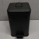 CEROELDA Small Trash Can with Lid-5L/1.3 Gal, Stainless Steel Outdoor Dog Poop Garbage Can-Farmhouse Retro Metal Waste Bin w/Step Pedal for Bathroom Bedroom Office-Soft Close-Black