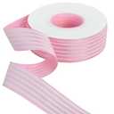 TONIFUL Pink White Striped Ribbon 1 Inch 25 Yards Grosgrain Ribbons Roll for Gift Wrapping Valentines Decoration DIY Floral Bouquet Hair Accessories Crafts Wedding Birthday Party Decoration