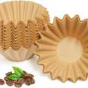 MUCXNIIY 2-5 Cup Coffee Filters, Pack of 100 Unbleached Coffee Filters 5 Cup, Thicken Natural Coffee Filter Basket for Commercial, Home Coffee Maker, Pour Over Coffee Kit (Brown, W02)
