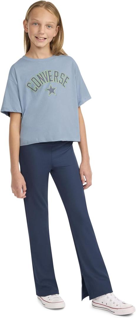 Converse Girls' Boxy Tee and Flared Legging Set (Large)
