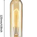 CTKcom E26 40 Watt T10 Tubular Vintage Edison Incandescent Light Bulb, Dimmable Decorative Candelabra 120 Volt Chandelier, Nightlight, Antique Vintage Style Light Bulb, 240 Lumen, Amber Warm 4 Pack