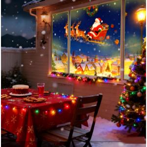 100 Inch Holographic Rear Projection Screen for Christmas, Window Projector Screen Portable Foldable with Mounting Kit, Double Sided Hologram Illusion Video Projector Screen for Indoor Outdoor Use (50"W x 89"H)