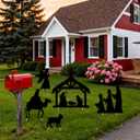 Nativity Scene Yard Signs Decorations 5 Pack Christmas Outdoor Garden Signs with Stakes Holy Family Manger Nativity Scene Garden Sign for Christmas Outdoor Decorations Lawn Patio Yard Sign