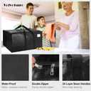 VELVETSURE Heavy Duty Extra Large Moving Bags W/Backpack Straps - Strong Handles & Zippers, Storage Totes For Space Saving, Fold Flat, Alternative to Moving Box and Storage Bin (Set of 6, Black)