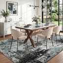 RELEANY Washable Area Rugs 8'x10' Non-Slip Modern Abstract Soft for Living Room Entryway Bedroom Nursery, Print Pattern, Blue Black Teal