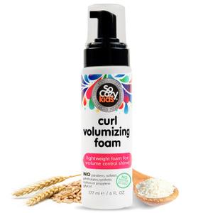SoCozy Hair Mousse for Kids, Curl Volumizing Foam Mousse for Curly Hair (6 Fl Oz) Enhances Shine & Volume, Gentle Formula with Panthenol, Hydrolyzed Proteins & Keratin, Paraben & Sulfate-Free