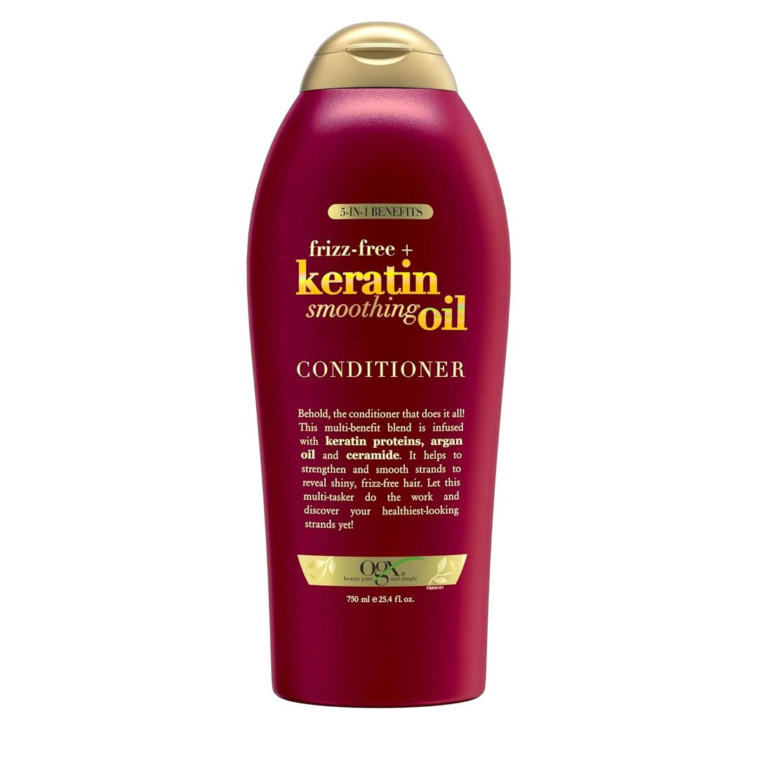 OGX Frizz-Free + Keratin Smoothing Oil Conditioner, 25.4 fl oz