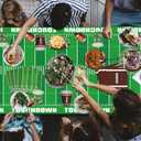 74Pcs Football Party Decorations Supplies Football Party Decoration Set Include Dinner Plates, Dessert Plates, Napkins, Cups, Banner and Tablecloth Football Birthday Party Favors Kit