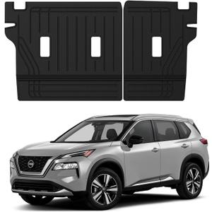 Ecarzo Backrest Mat Compatible with 2021-2024 2025 Nissan Rogue Accessories TPE Back Seat Protector All Weather Waterproof Cargo Liner for 2025 Nissan Rogue Accessories - Balck