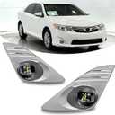 LED Fog Lights-For 2012-2014 Toyota Camry(Not for SE Models), Fog Light Assembly Replacement,Include Switch, Wiring Harness,Plug and Play,Chorme Bezels
