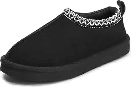 Slippers for Women Genuine Suede Water Resistant Women's Slippers with Memory Foam and Faux Fur Lining Comfy Slippers Gifts for Women Footwear, Size 5.5