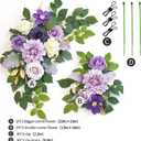 Wedding Decor Pack of 2 Welcome Sign Flower Backdrop Garland for Ceremony Reception Wall Easel Home Decoration Entryway Faux Outdoor Board Head Table Decor Lilic & Cream