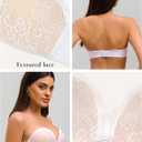 Strapless Bra Non-Slip No Underwire Padded Bandeau Multiway Smoothing Bras Convertible Straps (32D, White)