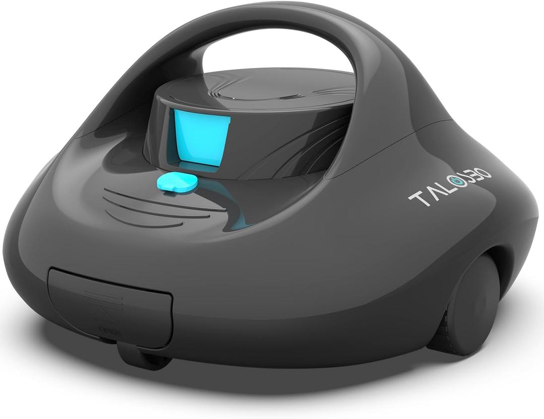 (2025 Upgraded) TALOSBO Pleco Se Cordless Pool Vacuum Up to 130 Mins Runtime, Robotic Pool Cleaner with 2.5H Fast Charge, Ideal for Flat Above Ground and Inground Pools up to 861 Sq. Ft. (Dark Grey&Blue)
