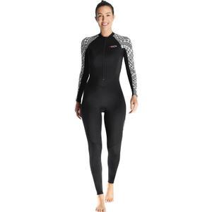 Dive Skin Full Body Rash Guard for Women Men Swimsuit Wetsuit Sport Skin Front Zipper One Piece for Diving Surfing Kayaking (Large)