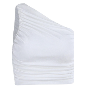 One Shoulder Sleeveless Crop Top Summer Asymmetrical Ruched Vest Tank Tops Y2K