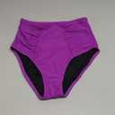 JOYBIK Women's High Waisted Bikini Bottoms Ruched Swim Bottoms Full Coverage Tankini Swimsuits Bottoms purple, Size small