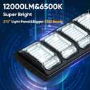 2 Pack Solar Street Lights Outdoor Waterproof 6500K 12000LM 5730SMD LEDs Solar Flood Lights Dusk to Dawn Parking Lot Light Wide Motion Sensor and Remote Control for Area Lighting Yard