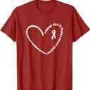 I Wear Red to Fight Heart Disease Awareness Go Red for Women T-Shirt,XL