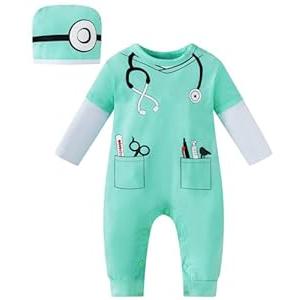 Infant Baby Boys Doctor Cowboy Car Driver Costume Romper Halloween Cosplay Bodysuit(Doctor, 18-24 M)