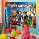 1Pc Roblo-x Party Decoration Banner Photography Background for Birthday Party Photo Booth Props (4.16X2.3 Ft)
