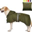 Pet Large Dog Raincoat Apparel Poncho Waterproof for Medium Large Sized for Dog Raincoat Clothes Jacket (5XL, Green)