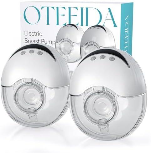 Hands Free Breast Pump Wearable MY-375 - Strong Suction, Low Noise, Portable Electric Breast Pump with 4 Mode & 12 Levels - 19/21/24mm Insert/Flange, 2 Pack (White)
