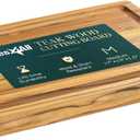Yes4All Solid Teak Cutting Boards for Kitchen, [17''L x 13''W x 1.5 Thick] Medium Edge Grain Butcher Block Cutting Board, Food Safe Surface Wood Cutting Boards with Juice Grooves and Easy Grip Handle
