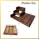 Wood Coffee Bar Organizer Station with Syrup Rack and Capsule Drawer, 3 Tier Coffee Syrup Organizer for Countertop, Coffee Station Organizer with Storage for Coffee Pods, Espresso Machine Stand Shelf