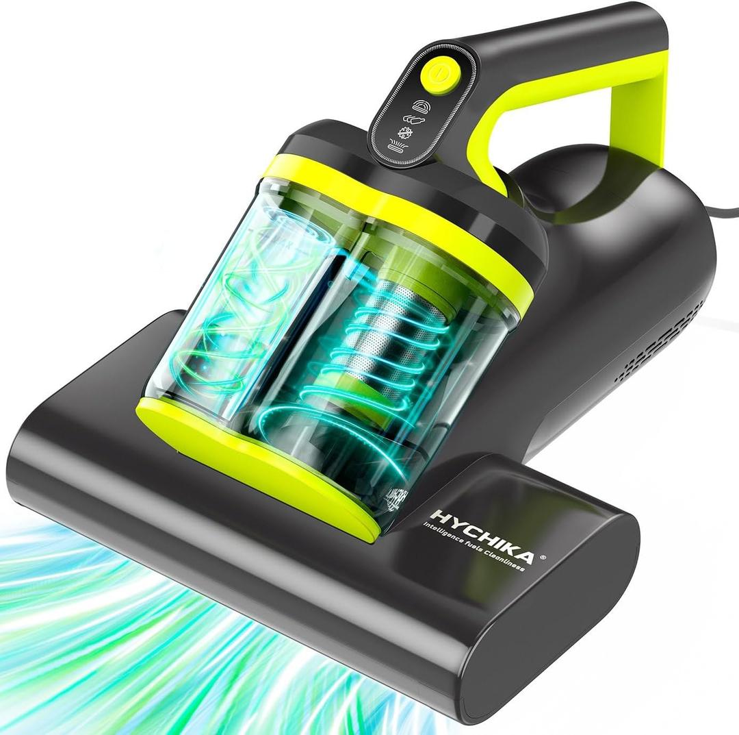 Mattress Vacuum Cleaner - 16kPa Dust Mite Bed Vacuum Cleaner with 273nm Built-in UV-C,Double-Cup,HEPA Filtration,Ultrasound,60°C Heat,Mattress Cleaner for Bed,Sofa,Crib,Pillows