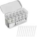 Cable Organizer with 10 Wire Ties, IEMIEBSHA White Cord Holder with 6 Compartments and Drawer, Plastic Electronic Cord Storage Box for Power Cord, Charging Plug, Cosmetics, Jewelry