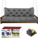 Porch Swing Cushions +Towel, 5" Thick Waterproof Swing Cushions for Outdoor Furniture,3 Seat Swing Cushion Replacement for Patio Swing,Outdoor Swing,Garden Bench (60x40x5 in, Dark Grey)