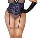 Dreamgirl Women's Garter Teddy, 3XL