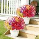 Powbrace 22 Pack Artificial Flowers for Outdoor Indoor Fake Plants, Faux Silk Flowers for Outdoors Outside Front Porch Hanging Planter Window Box Garden Spring Decoration(Multi-Colour)