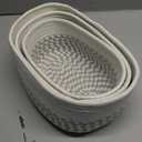 8x13, 8x12, 8x12in Fabric Baskets, White/Gray, 3 Pcs