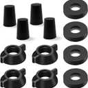 Replacement Kit for Berkey Water Filter System Elements - 4 wing nut, 4 Washers & 4 water filter hole plugs Compatible with Berkey Gravity Water Filter System and Black Activated Carbon Filters