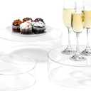 Red Co. Set of 3 Sizes (10", 8", 7") Acrylic Round Cylinder Display Nesting Riser Stands with Hollow Bottoms, Crystal Clear