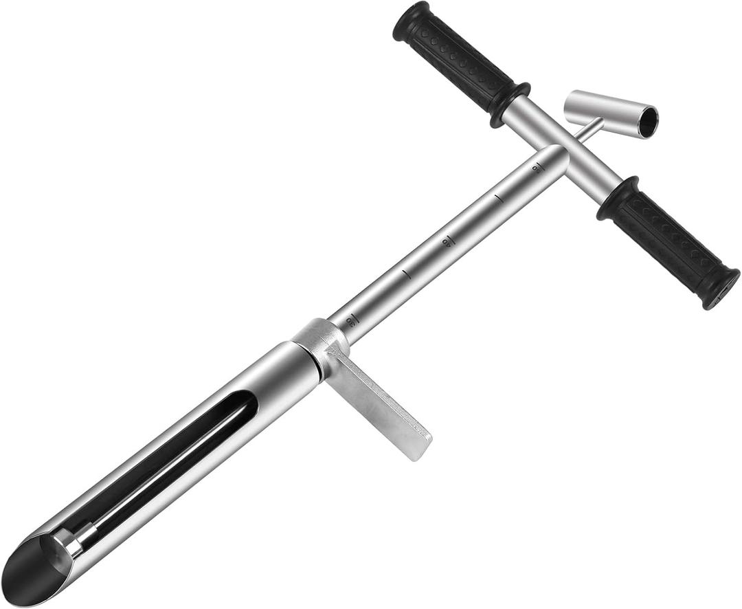 20" Soil Sampler Probe 304 Stainless Steel Soil Sampling Probe Tool with Ejector and Foot Pedal (20" straight type)