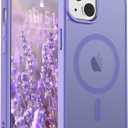 SUPFINE Magnetic for iPhone 15 Case (Compatible with MagSafe) (Military Grade Drop Protection) Slim Translucent Matte Shockproof with Anti-Fingerprint Phone Case, Purple
