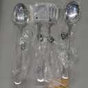 4 Pcs Cooking Utensils Set, Stainless Steel Kitchen Utensils, Heat Resistant Metal Kitchen Tools Include Solid & Slotted Turner Wok Spatula, Serving Spoon, Ergonomic Handle, Easy to Clean, Silver