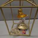 ANJIADENGSHI Lantern Pendant Light Lantern Iron Cage 1 E26 Bulbs Gold Chandelier for Dining Room Kitchen(Bulbs Not Included)