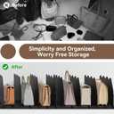 SOYO Adjustable Clear Purse Organizers for Closet, Acrylic Shelf Divider for Bag and Purse Storage, Clear Pocketbook and Handbag Organizer, Bookshelf Separator Organizers for House, Office Use, Black