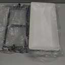 3 Tier Servings Tray for Party, 12"x6" Tiered Serving Platters with Steel Display Stand for Sevring Food,Cookies,Veggie, Dessert,Fruit, Black