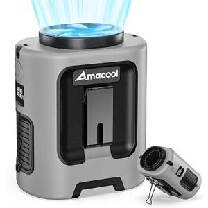AMACOOL Mini Portable Waist Fan Clip on, 13000RPM 4-Speeds Personal Neck Fans, Up to 24H Battery Life, Rechargeable Wearable Shirt Belt Fan for Outdoor Work Jobsite Travel Camping, Gifts for Men (Grey)