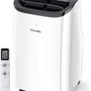 12,000 BTU Portable Air Conditioner Cools Up to 550 Sq.Ft, Auto-Evaporation Low Noise Portable AC Unit with Remote Control Fits for Large Room, Office, Garage, White
